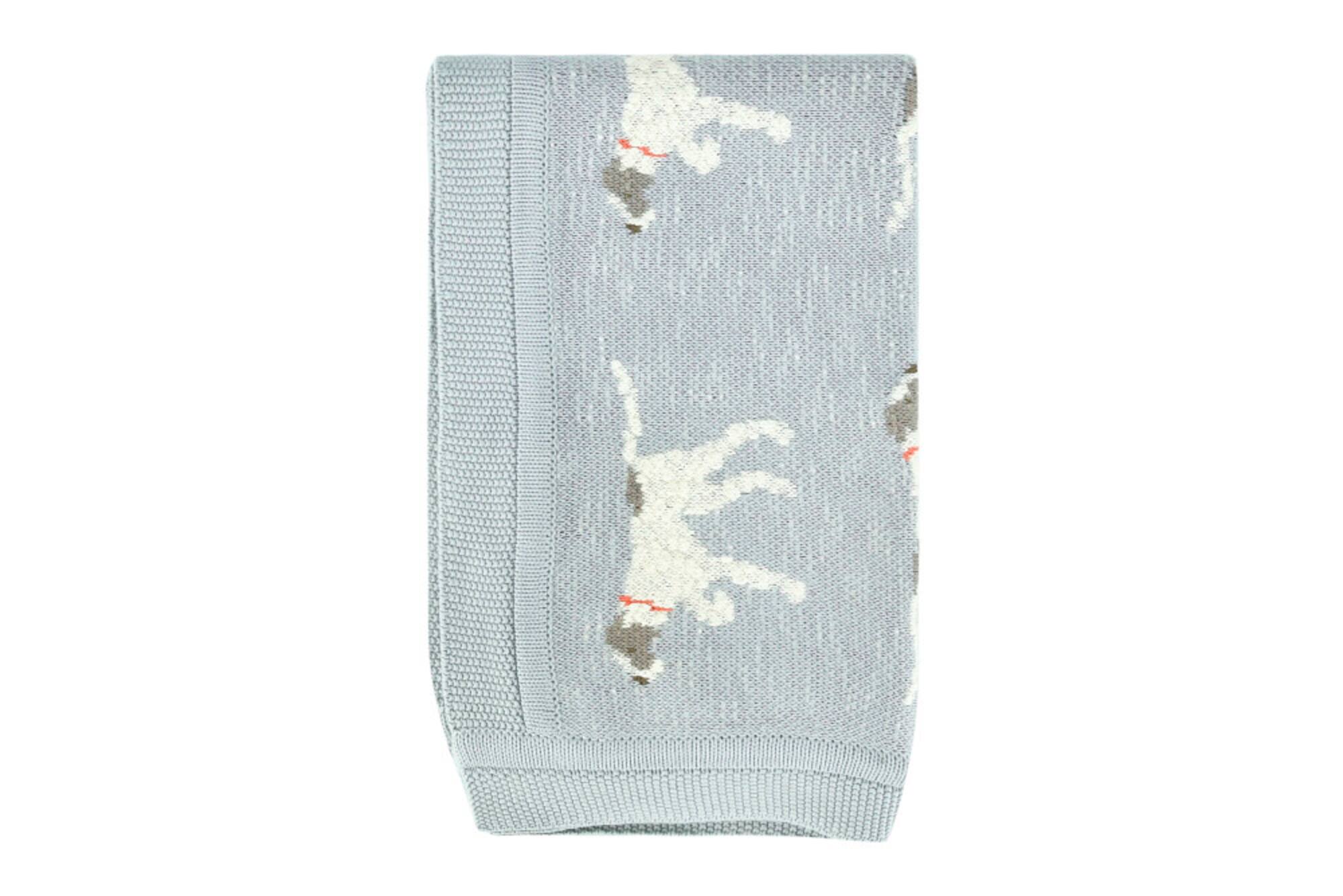 Hello Honey® Cotton Knit Baby Blanket with Dog Pattern